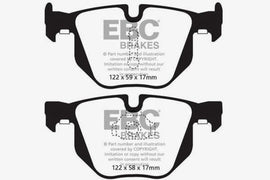 EBC 10-14 BMW X5 3.0 Turbo (35) Redstuff Rear Brake Pads - Corvette Realm