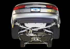 AWE Tuning Audi C7 A6 3.0T Touring Edition Exhaust - Dual Outlet Chrome Silver Tips - Corvette Realm