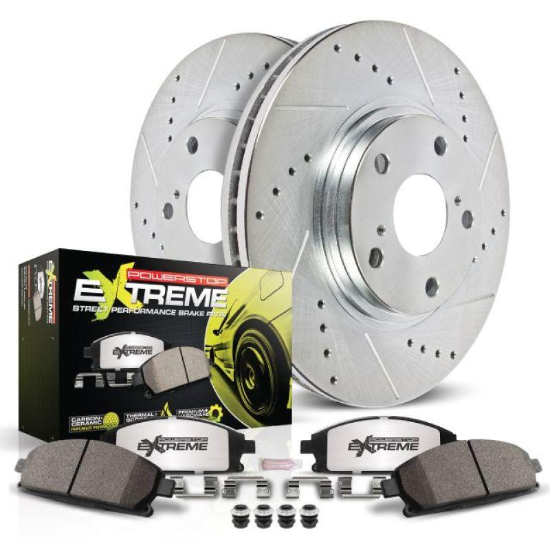 Power Stop 05-11 Ford Mustang Rear Z26 Street Warrior Brake Kit - Corvette Realm