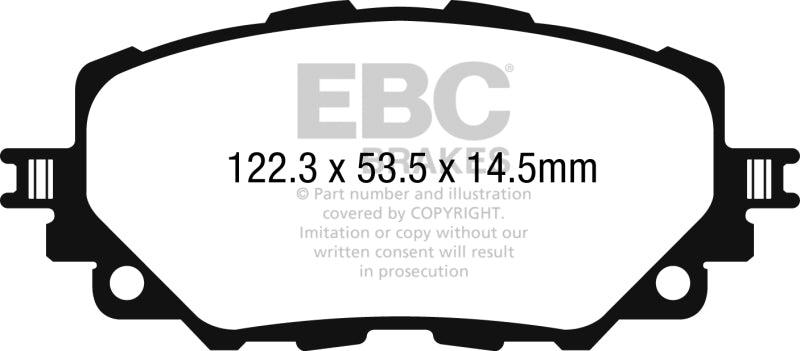 EBC 15-17 Mazda Miata MX-5 Redstuff Ceramic Low Dust Front Brake Pads - Corvette Realm