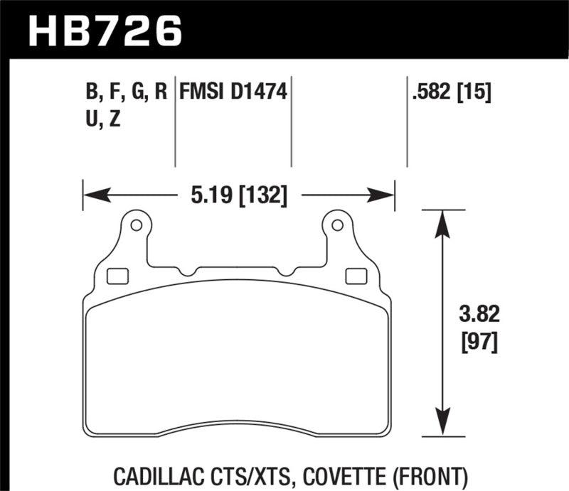 Hawk 2014 Chevrolet Corvette HPS 5.0 Front Brake Pads - Corvette Realm