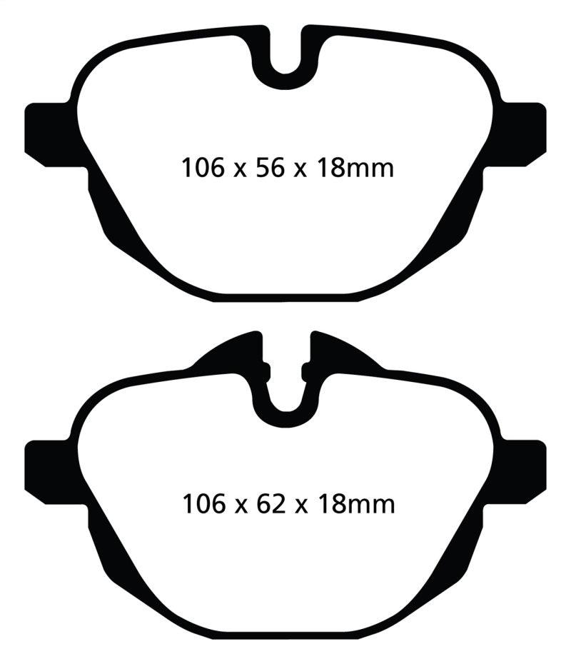 EBC 11+ BMW X3 2.0 Turbo (F25) Greenstuff Rear Brake Pads - Corvette Realm