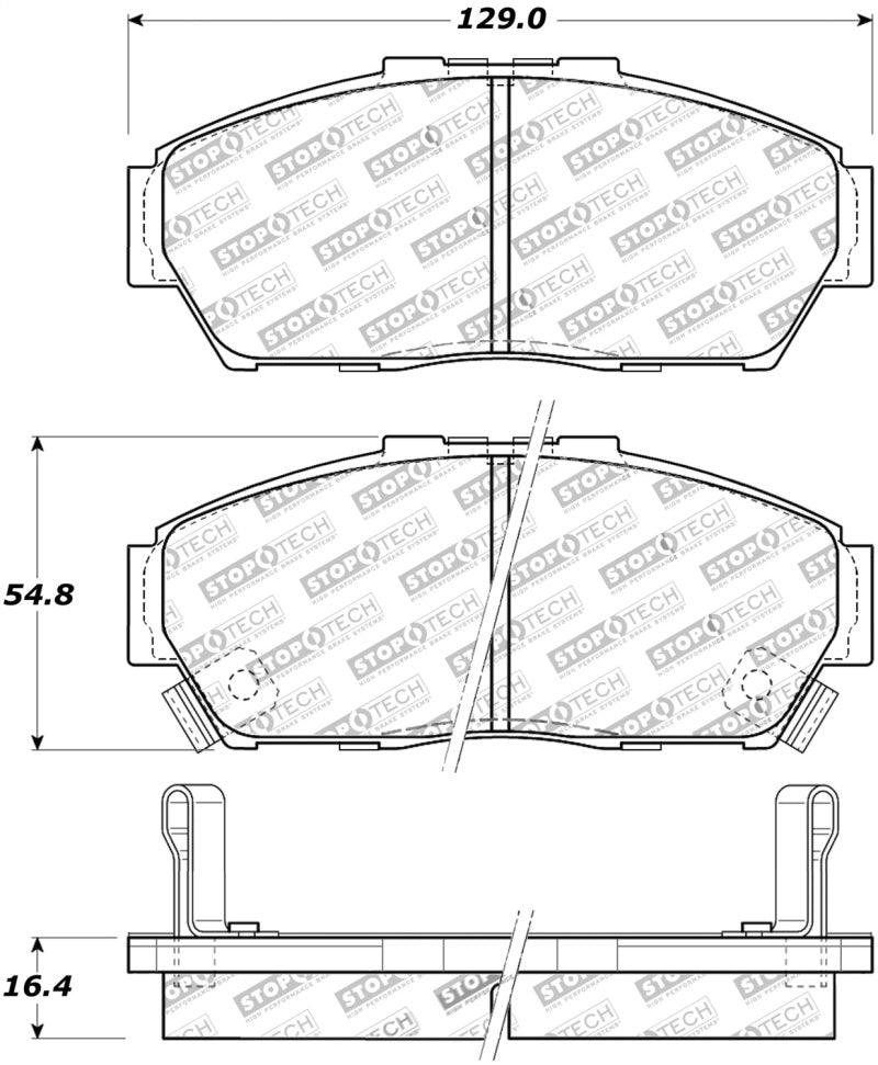 StopTech Street Touring 93-95 Honda Civic Coupe Front Brake Pads - Corvette Realm