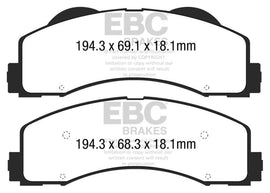 EBC 15+ Ford F150 2.7 Twin Turbo (2WD) Extra Duty Front Brake Pads - Corvette Realm