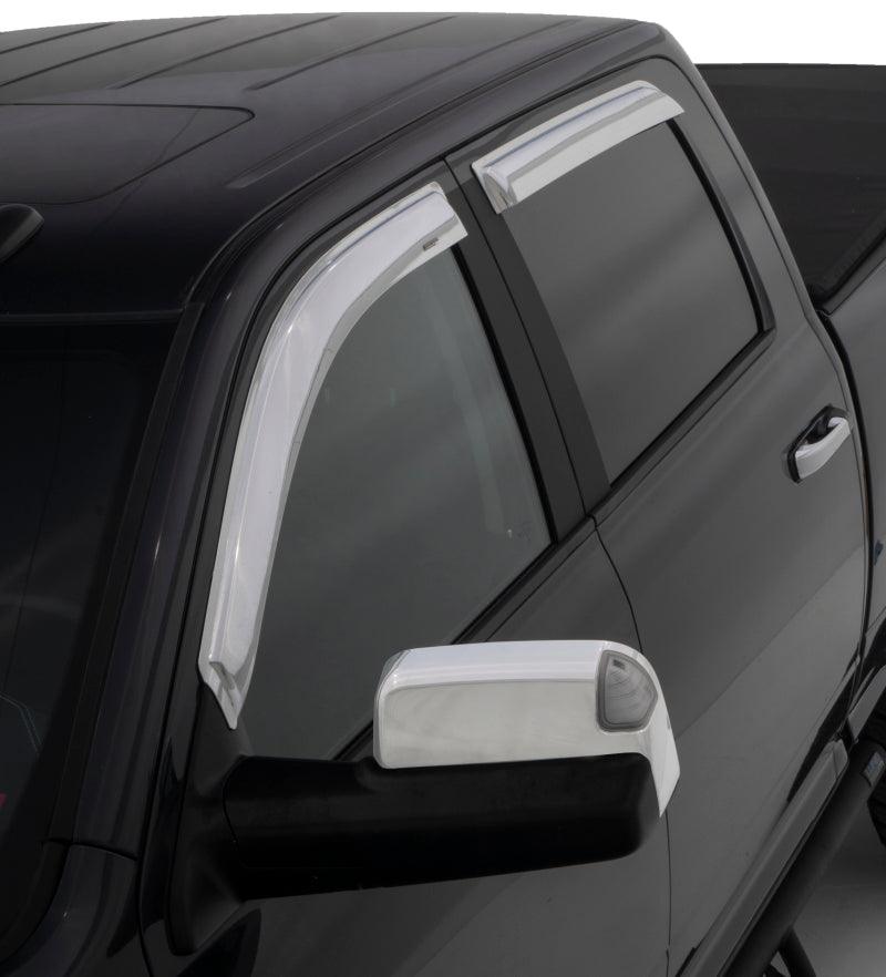 Stampede 2009-2018 Dodge Ram 1500 Crew Cab Pickup Tape-Onz Sidewind Deflector 4pc - Chrome - Corvette Realm