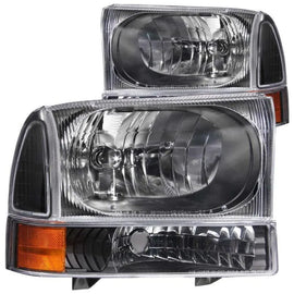 ANZO 2000-2004 Ford Excursion Crystal Headlights Black - Corvette Realm