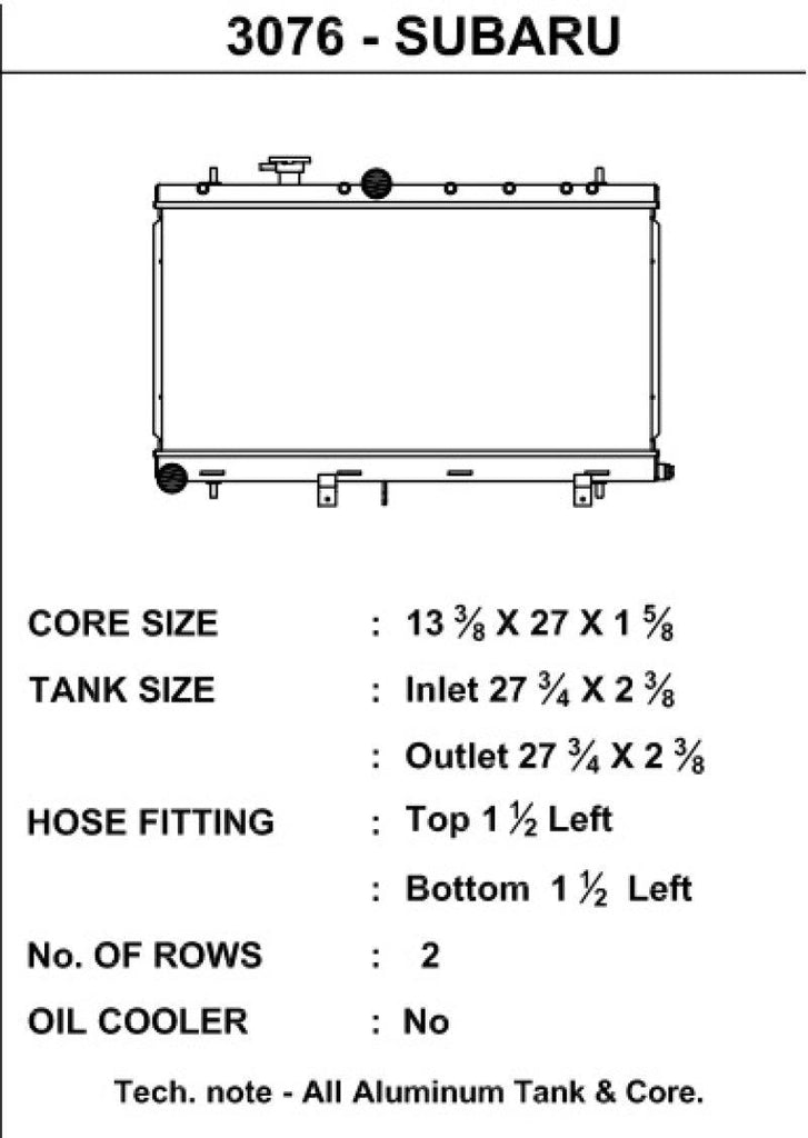 CSF 02-07 Subaru Impreza Radiator - Corvette Realm