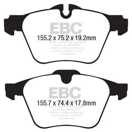 EBC 13+ Jaguar F-Type (Cast Iron Rotors Only) 3.0 Supercharged (340) Redstuff Front Brake Pads - Corvette Realm