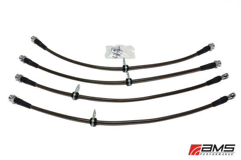 AMS Performance 08-15 Mitsubishi EVO X Stainless Steel Brake Lines (4 Lines) - Corvette Realm