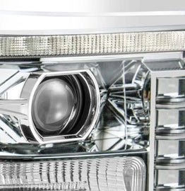 AlphaRex 11-16 Ford F-250 SD PRO-Series Projector Headlights Plank Style Design Chrome w/Seq Signal - Corvette Realm
