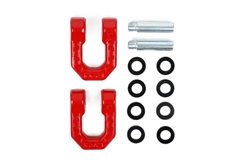 DV8 Offroad Elite Series D-Ring Shackles - Pair (Red) - Corvette Realm