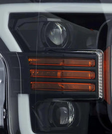 AlphaRex 18-19 Ford F-150 PRO-Series Proj Headlights Plank Style Gloss Blk w/Activ Light/Seq Signal - Corvette Realm