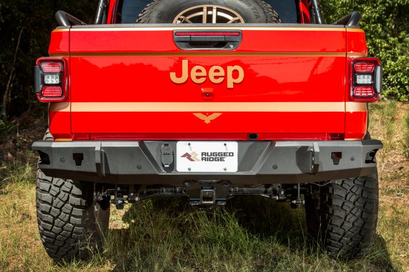 Rugged Ridge HD Bumper Rear 20-21 Jeep Gladiator JT - Corvette Realm