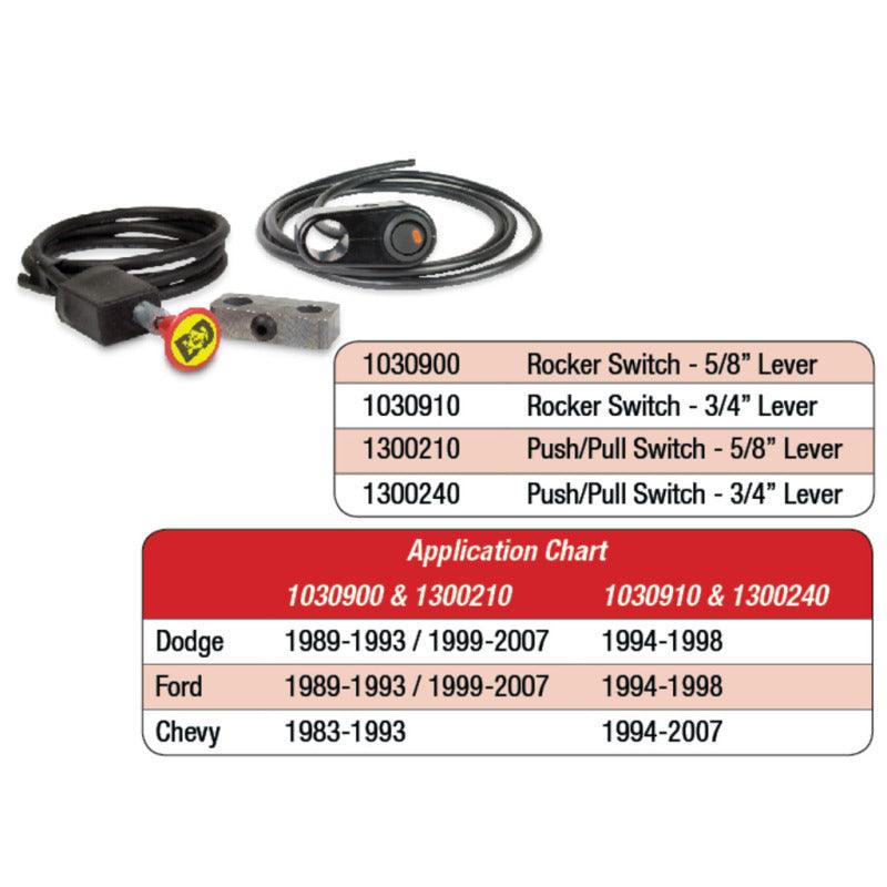 BD Diesel Push/Pull Switch Kit Exhaust Brake - 5/8in Manual Lever - Corvette Realm