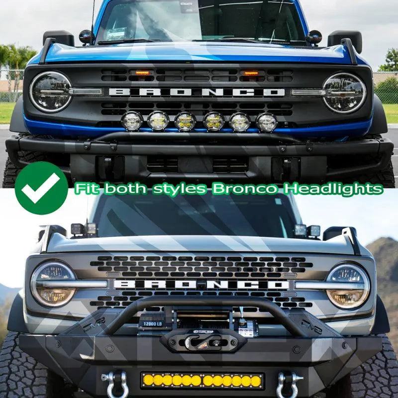 AlphaRex 21-23 Ford Bronco NOVA LED Projector Headlights Black - Corvette Realm
