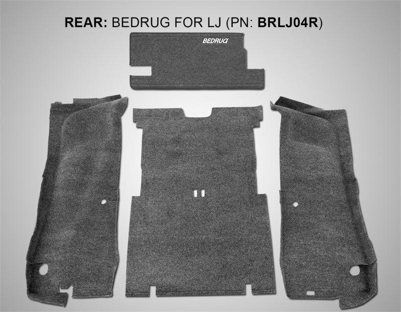 BedRug 03-06 Jeep LJ Unlimited Rear 4pc Cargo Kit (Incl Tailgate & Tub Liner) - Corvette Realm