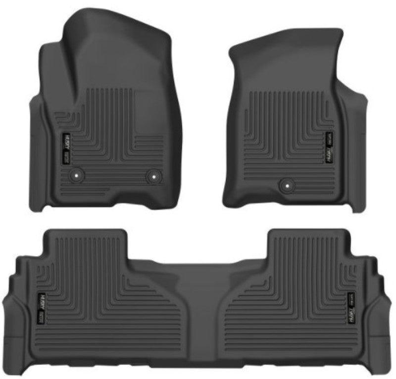 Husky Liners 21-23 Suburban/Tahoe/Yukon/Yukon XL Weatherbeater Front & 2nd Seat Floor Liners - Black - Corvette Realm