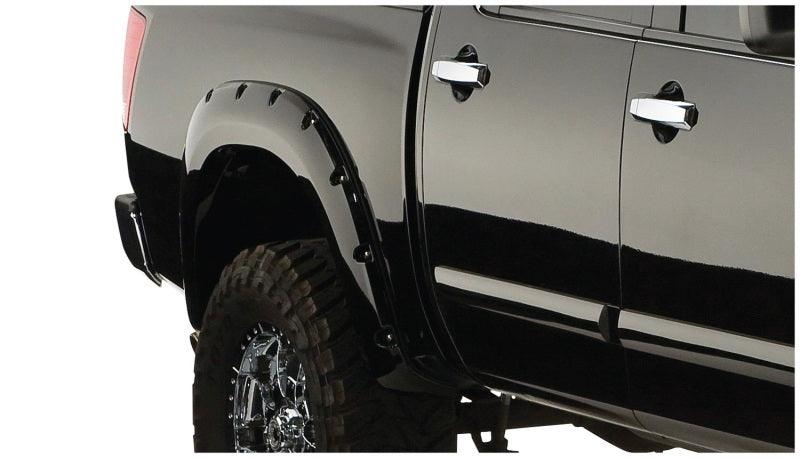 Bushwacker 04-15 Nissan Titan Pocket Style Flares 4pc 67.1/78.9/84/96in - Black - Corvette Realm