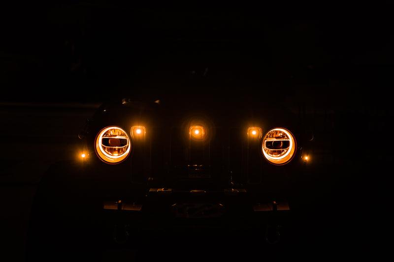 DV8 Offroad 2018+ Jeep JL Grill Amber Marker Lights - Corvette Realm