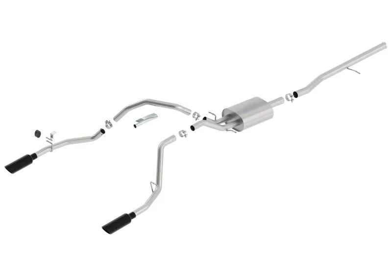 Borla 14-19 Silverado / Sierra 1500 Cat-Back S-Type Exhaust 2.75in Into Dual 2.25in Out 4in Split Rear Exit-Black Chrome