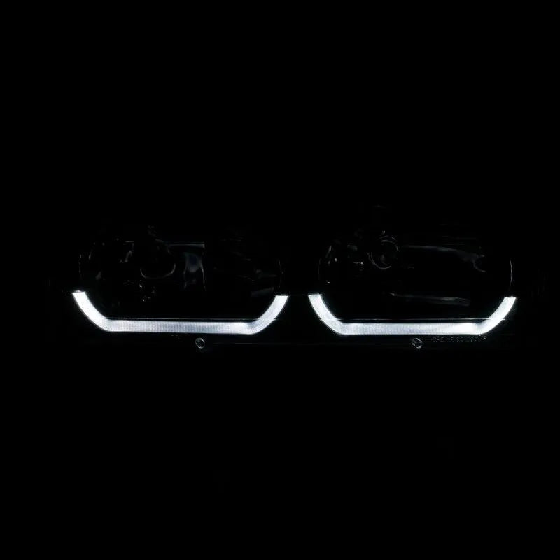 ANZO 1988-1998 Chevrolet C1500 Crystal Headlights Black w/ Low - Brow - Corvette Realm