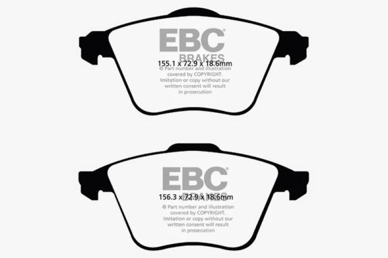 EBC 07-13 Mazda 3 2.3 Turbo Redstuff Front Brake Pads - Corvette Realm