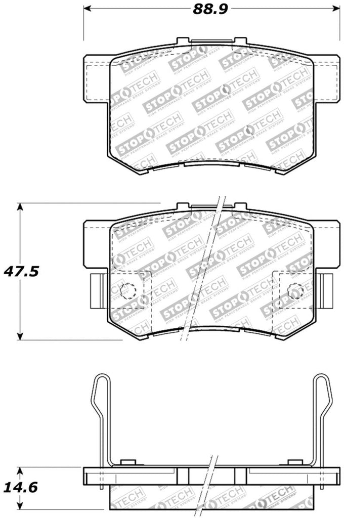 StopTech Performance 08-10 Honda Accord EX/EX-L Coupe / 08-10 LX/LX-P/LX+ Sedan Rear Brake Pads - Corvette Realm