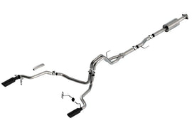 Borla F-150 21-25 2.7L/3.5L 4dr CC SB EC STB Lar/KingR/Plnum/LTD 3/2.25 SRE Cat-Back Exhaust S-Type Black Chrome Tips
