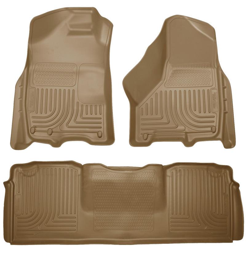 Husky Liners 10-12 Dodge Ram 2500/3500 Mega Cab WeatherBeater Combo Tan Floor Liners - Corvette Realm