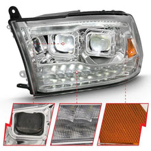 Load image into Gallery viewer, ANZO 2009-2018 Dodge Ram 1500 Led Projector Plank Style Switchback H.L Halo Chrome Amber (OE Style) - Corvette Realm