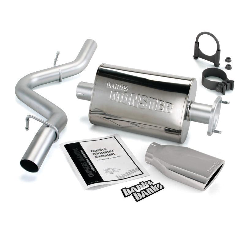 Banks Power 04-06 Jeep 4.0L Wrangler Unlimited Monster Exhaust Sys - SS Single Exhaust w/ Chrome Tip - Corvette Realm