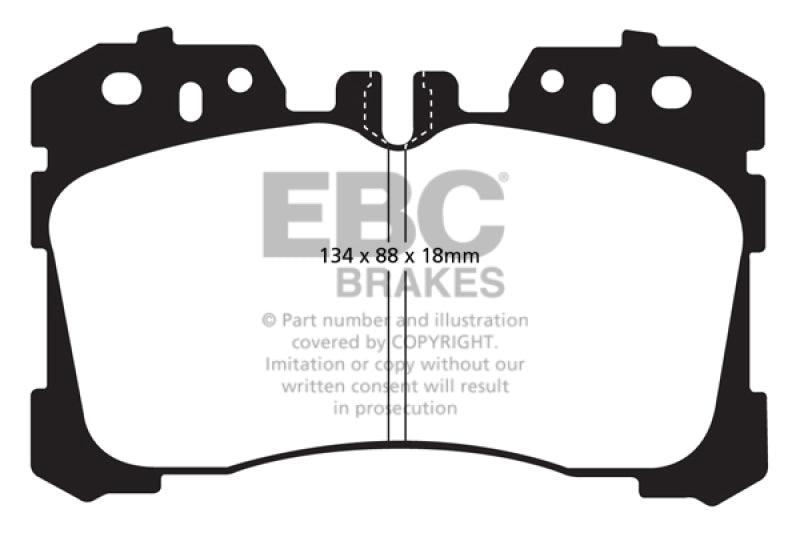 EBC 07+ Lexus LS460 4.6 Redstuff Front Brake Pads - Corvette Realm