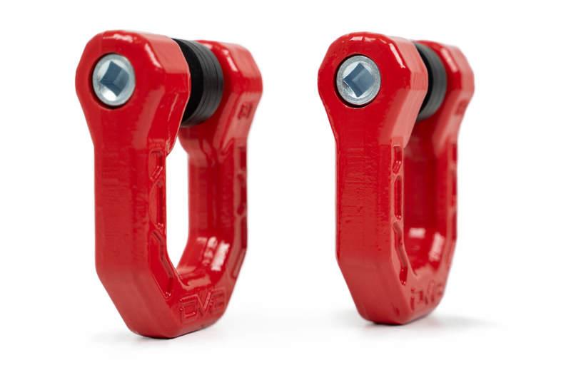 DV8 Offroad Elite Series D-Ring Shackles - Pair (Red) - Corvette Realm