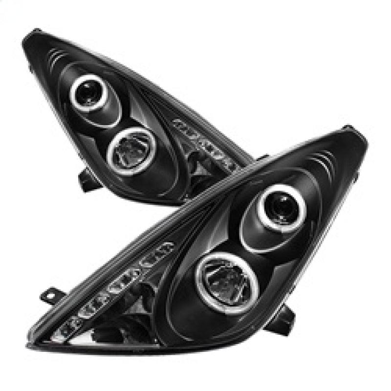 Spyder Toyota Celica 00-05 Projector Headlights LED Halo DRL Blk High H1 Low H1 PRO-YD-TCEL00-LED-BK - Corvette Realm