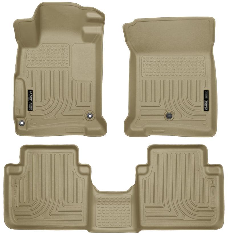 Husky Liners 2013 Honda Accord WeatherBeater Tan Front & 2nd Seat Floor Liners (4-Door Sedan Only) - Corvette Realm