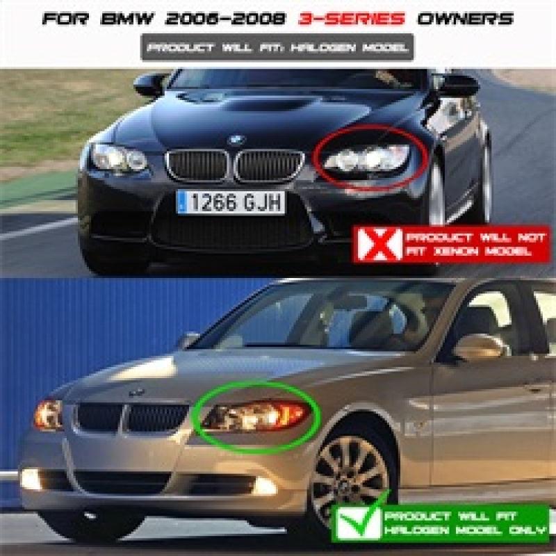 Spyder BMW E90 3-Series 06-08 Projector LED Halo Amber Reflctr Rplc Bulb Blk PRO-YD-BMWE9005-AM-BK - Corvette Realm