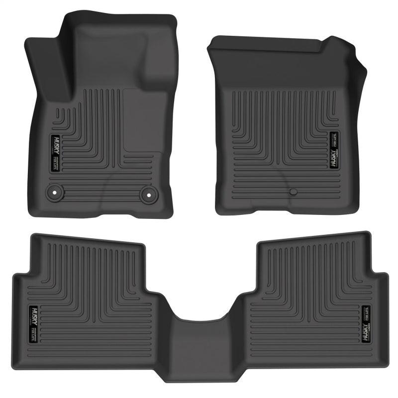 Husky Liners 2022 Ford Maverick(No Fit Hybrid) Weatherbeater Front & 2nd Seat Floor Liners - Black - Corvette Realm