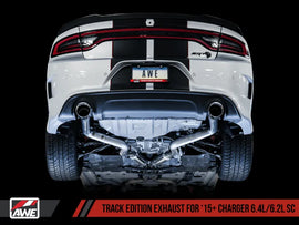 AWE Tuning 2015+ Dodge Charger 6.4L/6.2L Supercharged Track Edition Exhaust - Diamond Black Tips - Corvette Realm