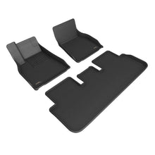 Load image into Gallery viewer, 3D MAXpider 21-22 Tesla Model S Kagu 1st &amp; 2nd Row Floormats - Black - Corvette Realm