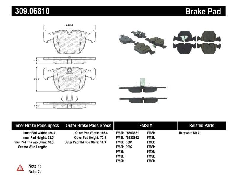 StopTech Performance 00-04 BMW M5 E39 / 00-06 X5 / 03-05 Range Rover HSE Front Brake Pads - Corvette Realm