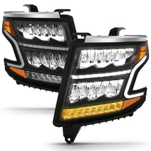 Load image into Gallery viewer, ANZO 15-20 Chevy Tahoe/Suburban LED Light Bar Style Headlights Black w/Sequential w/DRL w/Amber - Corvette Realm