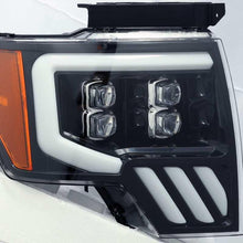 Load image into Gallery viewer, AlphaRex 09-14 Ford F-150 NOVA LED Proj Headlights Plank Style Gloss Black w/Activ Light/Seq Signal - Corvette Realm