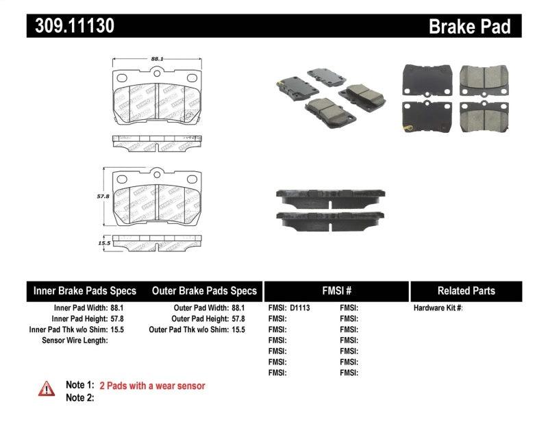 StopTech Performance 06 Lexus GS300/430 / 07-08 GS350 / 06-08 IS250/350 Rear Brake Pads - Corvette Realm