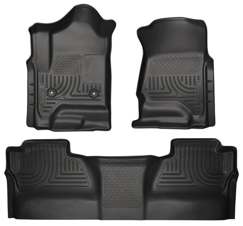 Husky Liners 14 Chevrolet Silverado/GMC Sierra WeatherBeater Black Front & 2nd Seat Floor Liners - Corvette Realm