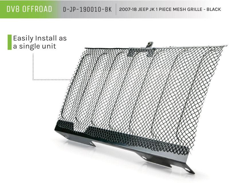 DV8 Offroad 2007-2018 Jeep JK Black Mesh Grille - Corvette Realm