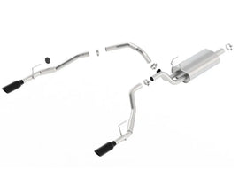 Borla 09-24 Ram 1500 5.7L V8 5in Single Tip Black Chrome Cat-Back Touring Exhaust Through Bumper