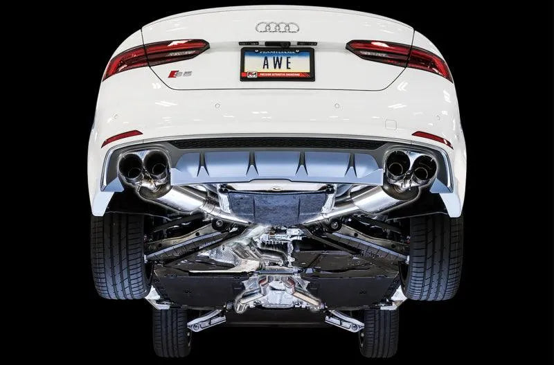 AWE Tuning Audi B9 S5 Sportback Touring Edition Exhaust - Non-Resonated (Black 102mm Tips) - Corvette Realm