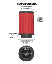 Load image into Gallery viewer, AEM DryFlow Air Filter AIR FILTER KIT 4.5in X 9in DRYFLOW - Corvette Realm