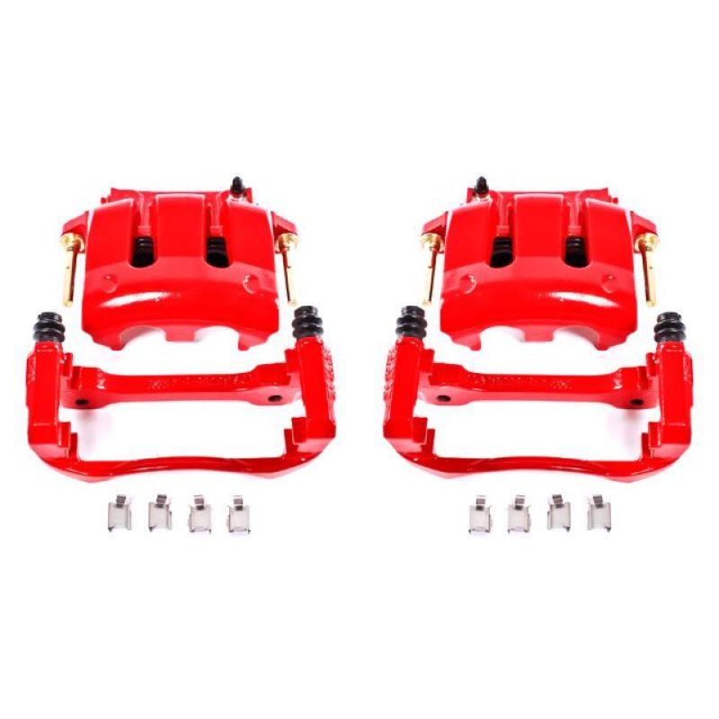 Power Stop 05-14 Ford Mustang Front Red Calipers w/Brackets - Pair - Corvette Realm