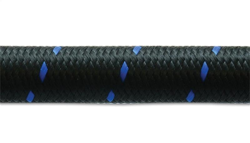 Vibrant -12 AN Two-Tone Black/Blue Nylon Braided Flex Hose (5 foot roll) - Corvette Realm